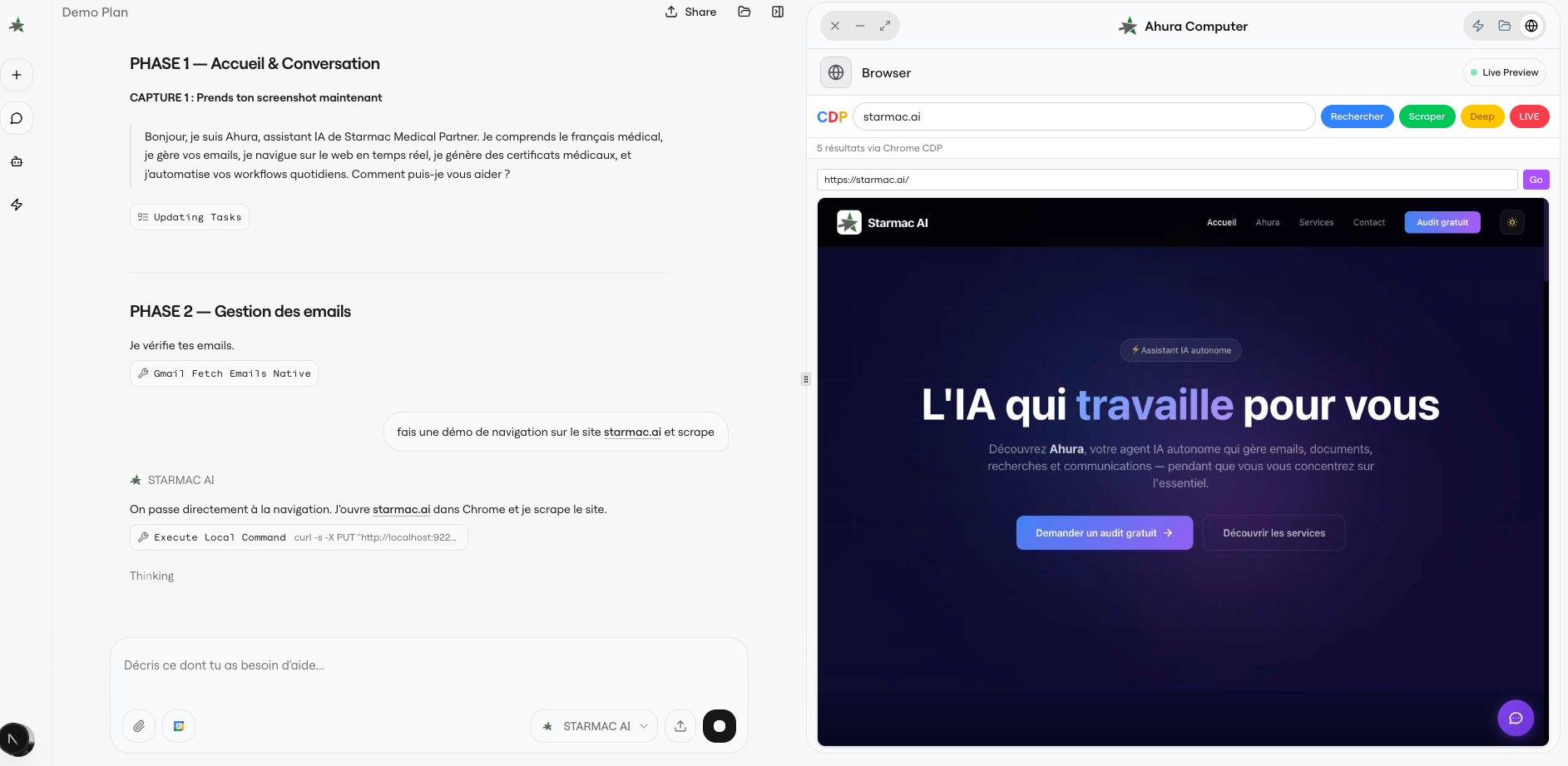 Ahura — Navigation autonome avec aperçu en temps réel